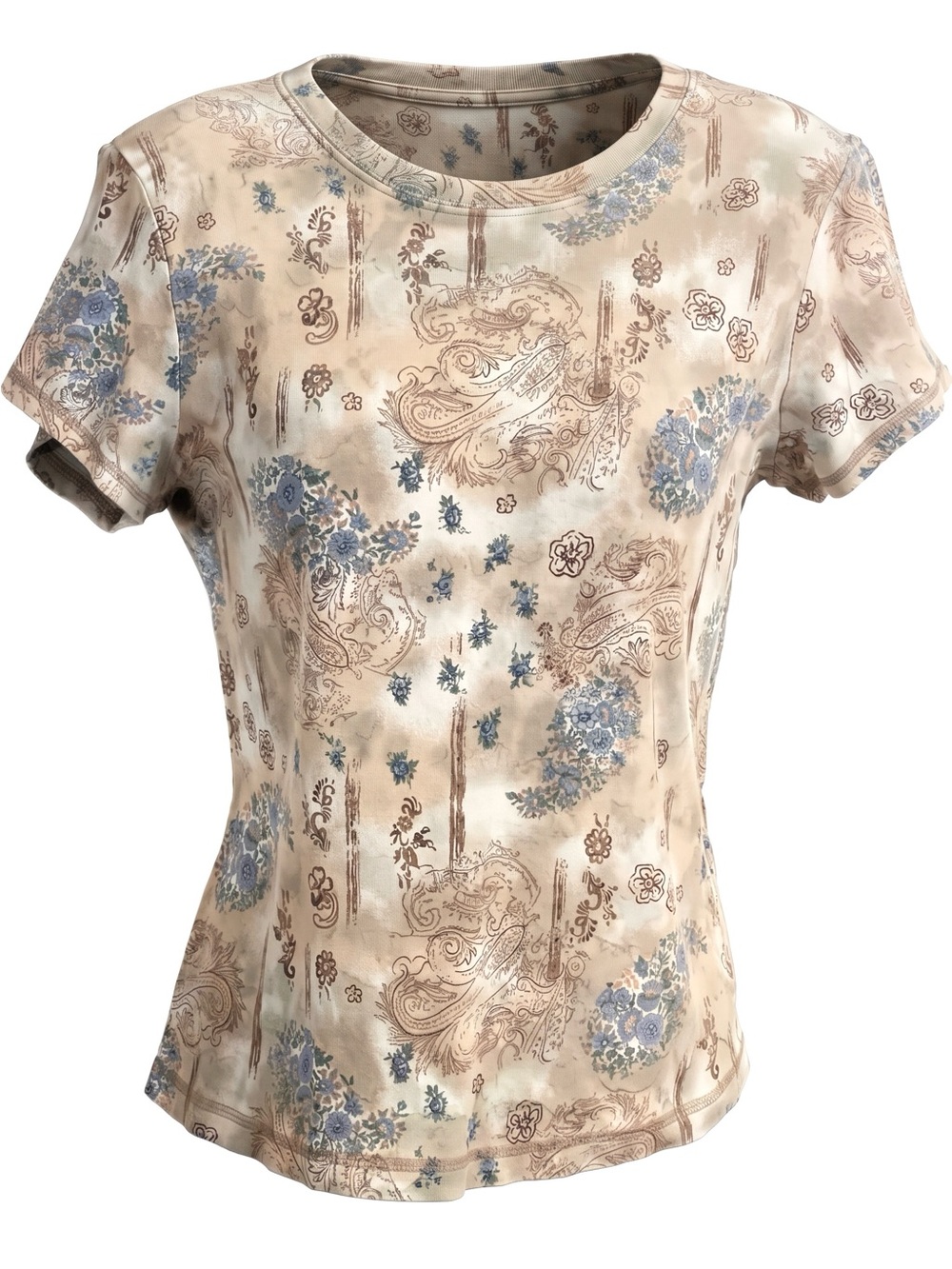 Vintage Xcit USA Classic Artsy Floral Short Sleeve Crewneck Top Women's Large